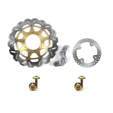 Imagem de Arashi Overzie Discos de freio dianteiros traseiros rotores com parafusos de montagem para Honda-HM CRE250F CRE250X 2004-2009, CRF250R CRF250X SUPERMOTARD 2004-2008, peças de acessórios de motocicleta