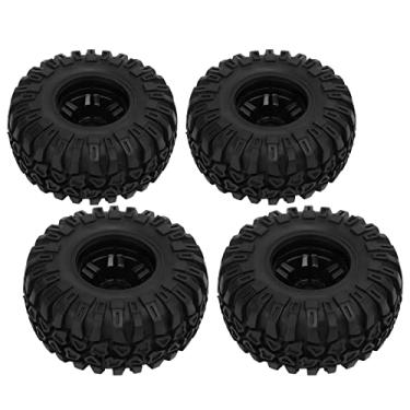 Imagem de Domary 4pcs RC Pneus de Borracha Traseira Dianteira, 6 Aros da Roda de Raio Com Padrão de Diamante Preto para Arrma Senton, Typhon 1/10 Carro RC