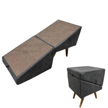 Imagem de Rampa Escada Pet, Movel Puff Cachorro Gato Antiderrapante 70CM com 5 d