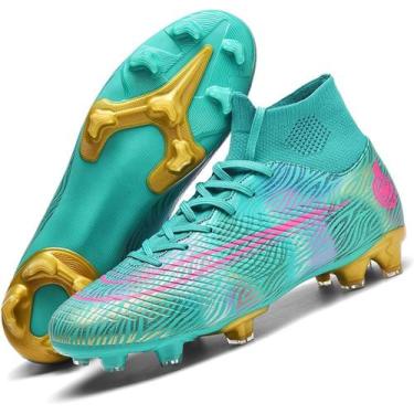 Imagem de Tênis de futebol masculinos de futebol com pontas longas, couro e borr