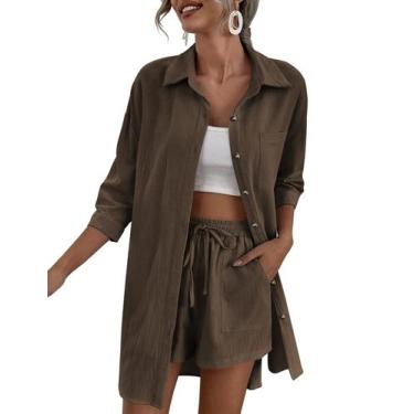 Imagem de Conjunto de roupas femininas Zeagoo, casual, 2 peças, roupa de treino,