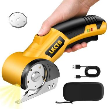 Imagem de Tesoura elétrica LKCTB Cortador de papelão com luz LED 2000mAh