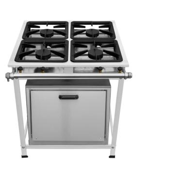 Imagem de Fogão Industrial 4 Bocas AP P5 em Aço Inox com Forno Leona