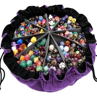 Imagem de Bolsa de dados SIQUK de grande capacidade com bolsos para jogos de RPG