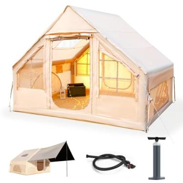 Imagem de Tendas para acampamento - barraca inflável com PUM, tenda impermeável de configuração instantânea, barraca de acampamento de tecido Oxford com claraboia, barraca de acampamento grande inflável de 3 x