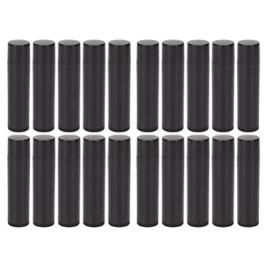 Imagem de 20 tubos de bálsamo labial vazio, recarregável, redondo, faça você mesmo, tubo de batom para bálsamos labiais, perfume sólido, preto, 4,2 g, plástico premium, seguro, odor, BPA, fácil de usar, pequeno