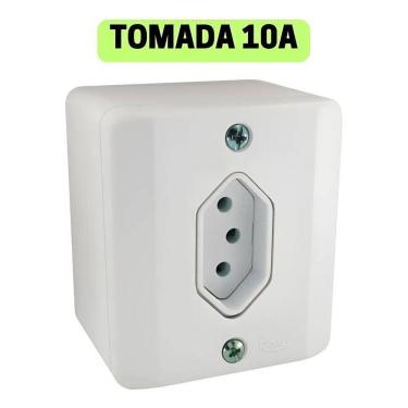 Imagem de Tomada 10A Sistema X, Sobrepor - 2P+T Caixa Externa Cor Bran