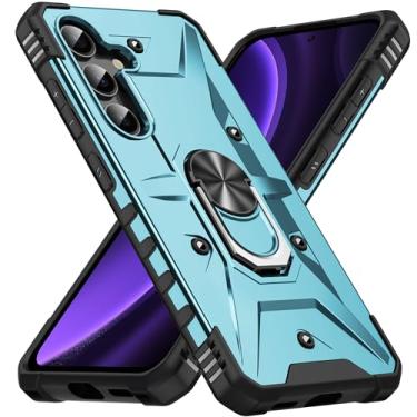 Imagem de SORAKA Capa para Samsung Galaxy S23 FE com suporte para anel,PC rígido e TPU macio,proteção dupla 2 em 1,compatível com suportes magnéticos para carros