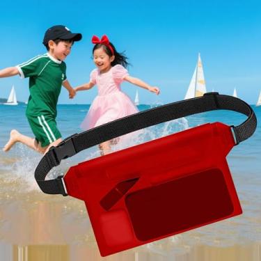 Imagem de Bolsa impermeável para praia, pochete à prova de areia para mulheres, bolsa seca flutuante para passaporte de telefone, bolsa de cintura de viagem para passeios de barco, cruzeiro, parque aquático