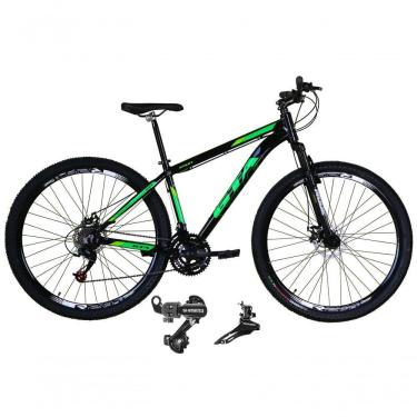 Imagem de Bicicleta Aro 29 Gta Start Alumínio 21v Câmbios Shimano Freio A Disco - Preto-verde Tam.19