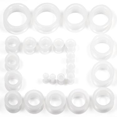 Imagem de Kridzisw 10G - 25 mm alargadores de orelha de silicone de alta elasticidade alargadores de alargamento duplo flexível alargador kit de alongamento alargador para mulheres homens preto transparente