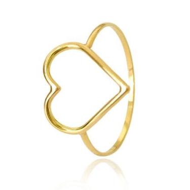 Imagem de Anel Feminino Coração Fio Vazado Ouro 18k 750 c/Estojo e Certificado (16)
