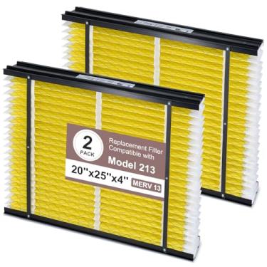 Imagem de HSIAMEN [Atualizado] Filtro de substituição 213 compatível com purificadores de ar AprilAire Whole House, modelos 1210 1620 2210 2216 3210 4200, MERV 13, 20x25x4, pacote com 2