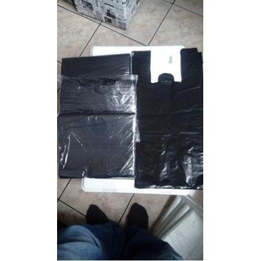 Imagem de Kit 100 Sacola Plástica Pretas Média 40x50 Resistentes - Higipack