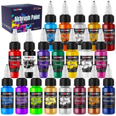 Imagem de Conjunto de pintura Airbrush FansArriche, 20 cores, garrafas de 20 ml