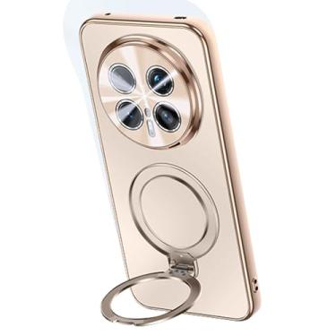 Imagem de FWYANZH Capa para Honor Magic 8 Pro/8, capa de policarbonato oculta, giratória, dobrável, suporte à prova de choque, proteção total da lente, ouro, 8Pro