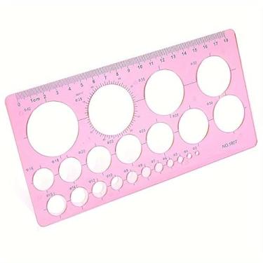 Imagem de Régua de desenho circular GLAMERMAID, modelo multifuncional para desenho técnico, ferramenta de medição de escala panorâmica para escola e escritório