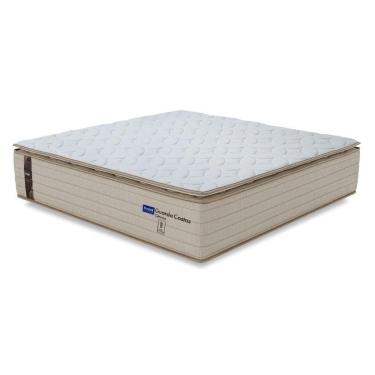 Imagem de Colchão King Probel Molas Ensacadas Pillow Top 193x203x30cm Guarda Costas Genova Branco-bege Branco - Bege