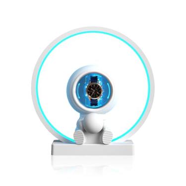 Imagem de Astronaut Design Enrolador de relógio único, operação quase silenciosa, caixa de relógio de corda automática com caixa de exibição de luz de 5 cores, presente para colecionadores de relógios (ZYT-01)