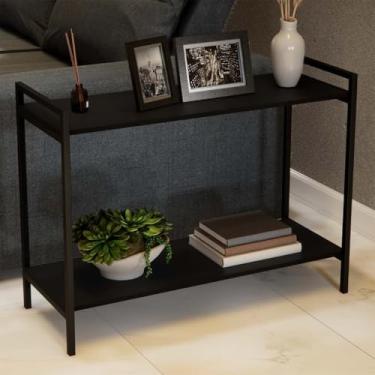 Imagem de Mesinha de canto para sala Mesa Lateral Apoio Sofá Aparador Cantinho do Café Bar Decoração Sala Cozinha Industrial 75x30x80CM(Peto)