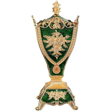 Imagem de Queimador de carvão com padrão floral, suporte de incenso de liga de zinco de 26 cm, decoração vintage elegante para casa