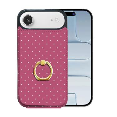 Imagem de Lyforaz Capa carteira compatível com iPhone 17 Air com suporte para cartão, anel de dedo de rotação de 360°, bloqueio RFID, botões duplos protetores à prova de choque para ip17 Air 6,5 polegadas