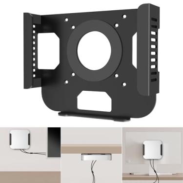 Imagem de Suporte de metal para Mac Mini M1 M2 Suporte de parede e embaixo da mesa para Mac Mini, meados de 2011 a 2023, M1 M2, montagem atrás do monitor com almofadas antiarranhões, suporte de parede