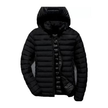 Imagem de Jaqueta Puffer Nylon Masculino com Bolsos e Capuz-Masculino