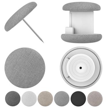 Imagem de Uzpomel Clipes de edredom clássicos de linho, fixadores de pino de dupla face de metal, conjunto de 6, várias cores disponíveis, sistema de prevenção de turno de edredom (cinza médio)