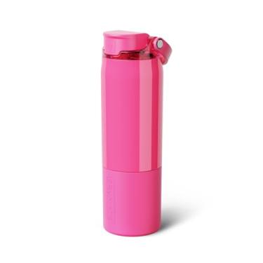 Imagem de BrüMate Garrafa de água Rise de 740 ml com canudo de silicone coberto | Garrafa de água isolada 100% à prova de vazamento | Base amigável para copo | 740 ml (rosa neon)