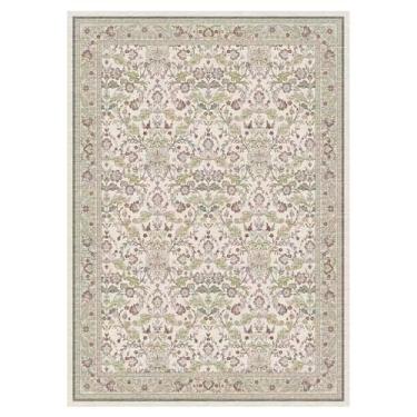 Imagem de Tapete lavável de 10 x 15 cm para entrada: corredor floral para quarto - Tapete ultra fino resistente a manchas - Decoração de casa para amantes de estilo vintage - 4x6 off-white