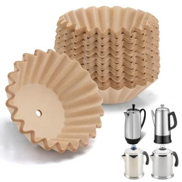 Imagem de Filtros de café compatíveis com cafeteira Farberware, 200 peças de papel de filtro marrom perfurado descartável para Farberware 12 xícaras Cuisinart 12 xícaras