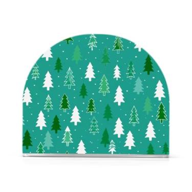 Imagem de Qilmy Bonito suporte de guardanapo de acrílico para árvore de Natal, porta-guardanapos para mesas cozinha restaurante decoração de casa, suporte decorativo moderno para guardanapos de coquetel de