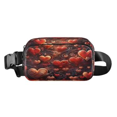 Imagem de CEBUGI Mini pochetes de caminhada para homens e mulheres, dia dos namorados, corações modernos, resistentes à água, com cinto ajustável para treino, viagem, corrida