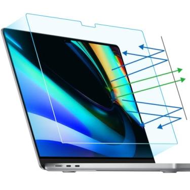 Imagem de F FORITO Pacote com 2 protetores de tela para laptop antiluz azul fosco compatível com MacBook Pro de 16 polegadas (2019-2020, A2141), reduz a tensão ocular e sensível ao toque, capa de tela de