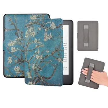 Imagem de Capa Kindle 11 Geração Básico 2022/2024 - C2V2L3 e RS23CV - Fecho Magnético (Não compatível com Kindle 10ª Geração e Kindles Paperwhite) (Flor de Cerejeira Com Alça)