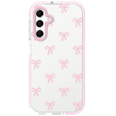 Imagem de Dumkery Capa de telefone feminina compatível com Samsung Galaxy A16 5G, estampa de padrão estético de laço fofo, capa amortecedora de TPU transparente macia à prova de choque para meninas e mulheres