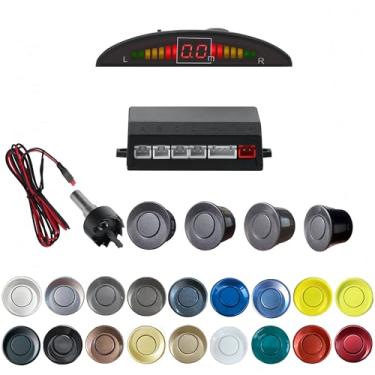 Imagem de SANDETOUN Kit de sensor de estacionamento kit de sensor de reserva sensor reverso para carro 18 opções de cores para sondas ajustável alarme volume profissional sensor de reversa para carro assistente