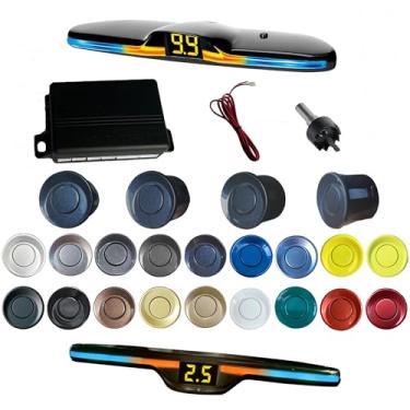 Imagem de SANDETOUN Kit de sensor de estacionamento kit de sensor de reserva sensor reverso para carro 18 opções de cores para sondas ajustável alarme volume profissional sensor de reversa para carro assistente
