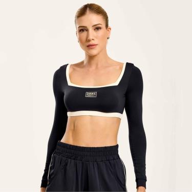 Imagem de Cropped Style Manga Longa Preto Poliamida Soft Com Bojo Donna Carioca-Feminino