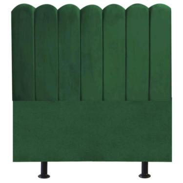 Imagem de Cabeceira Nuvem Cama Box Casal 140 Cm Alanis Suede Verde