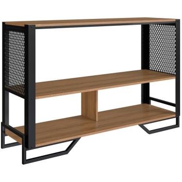 Imagem de Aparador 80 Cm Estilo Industrial 2 Prateleiras Telado 1021 Preto Mell Pp Preto Mell