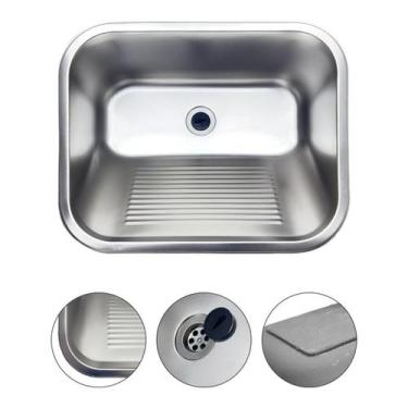 Imagem de Tanque Lavanderia Aço Inox 55x45cm - Smart DEPOT