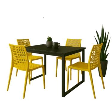 Imagem de Mesa com 4 Cadeiras Gruvyer Estilo Industrial e Conforto para Sua Casa Moderna