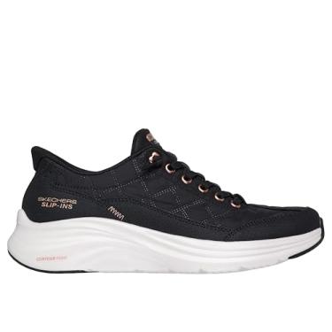 Imagem de Skechers Tênis feminino de espuma de contorno confortável Golden Hour Hands Free Slip-ins, Preto, ouro rosa, 36