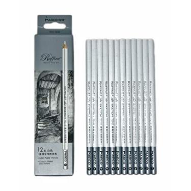 Imagem de 12 unidades/pacote de lápis de carvão de artista – macio médio rígido – cores preto ou branco – lápis de desenho de carvão, Branco