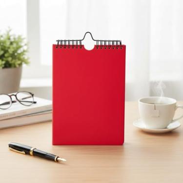 Imagem de Caderno A5 Planner, Capa em PU, Vermelho, Formato A5, Ideal para Trabalho, Estudo e Organização Diária