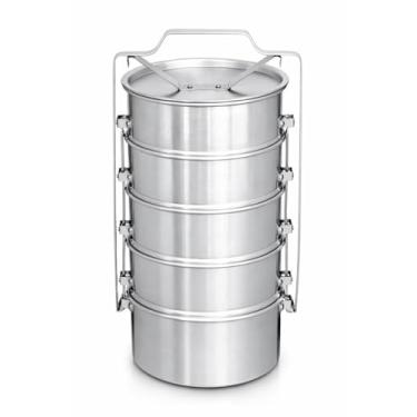 Imagem de Conjunto Marmitas Reforçada Operária Alumínio Fosca, 18 x 8 cm, 5 pratos, Nigro