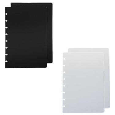 Imagem de ITSYHPRO 2 conjuntos de capas de disco à prova d'água para notebook, capa organizadora de disco júnior compatível com Circa Arc TUL e Happy Planner (Junior, 1Black1Clear)