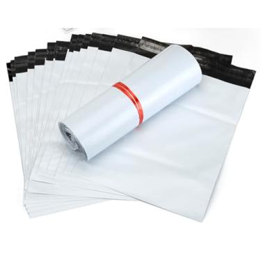 Imagem de Correio de polietileno branco 12,5 x 16,9 100 pacotes, envelope de transporte autovedante, adequado para pequenas empresas, boutiques, envelopes de embalagem de roupas